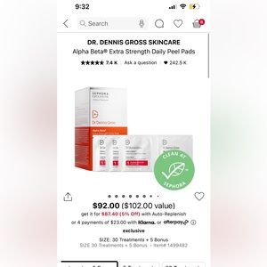 12! Dr. Dennis Gross Extra Strength Daily Peel Pads